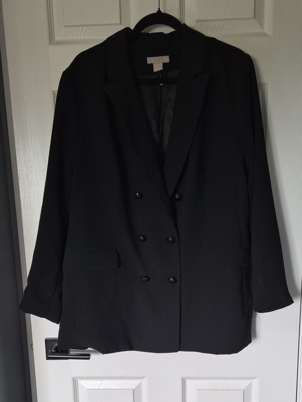 H&M Black Double-Breasted Blazer Jacket